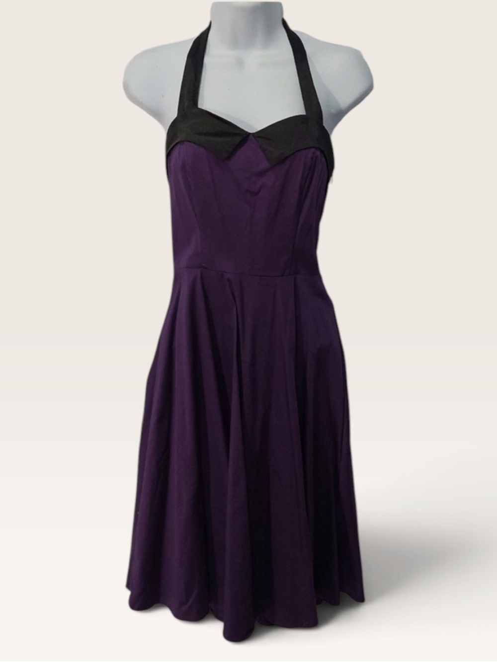 Dressystar Purple Halter Corset-Back Retro Dress, Purple/Black, XS, NWT - Picture 4 of 8